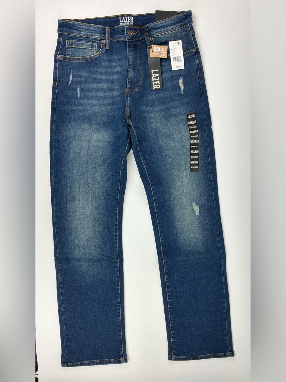 Lazer Men’s DAVID Straight Fit Dark Blue Stretch Jeans NWT Various Sizes